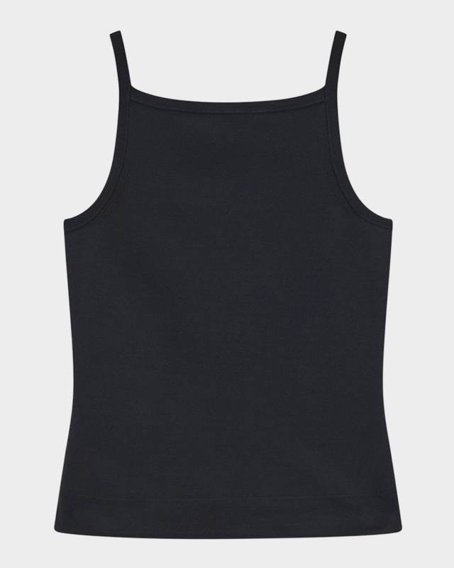 Square-Neck Rib Knit Viscose Tank